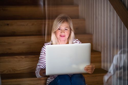 Woman buying online